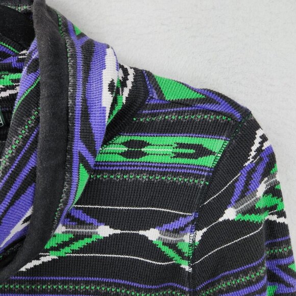 Ralph Lauren Sweater Womens Large Purple Black LRL Active Aztec Funnel Neck - Picture 3 of 11